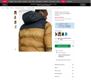 Chaqueta Columbia de plumas Iceline Ridge a tan solo 72€