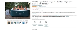 Marca Bestway ,Spa Hinchable modelo Lay-Z-Spa Ibiza Para 4-6 personas por 393,58€