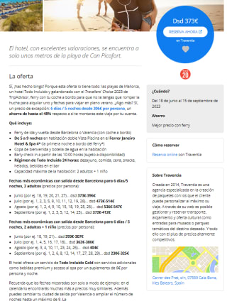 6 días / 5 noches desde 373€ por persona en Mallorca, Ferry incluido