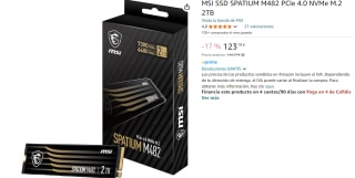 MSI SSD SPATIUM M482 PCIe 4.0 NVMe M.2 2TB por 123.79€