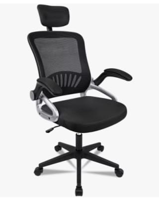 Silla Ergonómica de Oficina con Soporte Lumbar Ajustable, Reposacabeza y Apoyabrazos, Carga máxima de 150 kg por 31.5€