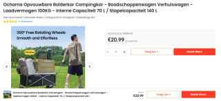 Opvouwbare Bolderkar voor €20,99 bij Ochama
