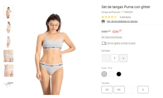 Set de tangas Puma con glitter por $286.30 en Liverpool