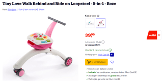 Tiny Love Walk Behind and Ride on Loopstoel voor €39,99 bij Bol