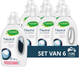 Neutral Kleur of zwart Vloeibaar Wasmiddel, parfumvrij en hypoallergeen - 6 x 1000ml voor €20,67 bij Amazon