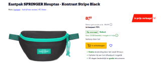 Eastpak-heuptasje voor €8,40 bij Bol