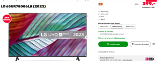 LG 65UR78006LK 65" | Ultra HD 4K LED Smart TV voor €399 bij Boxer
