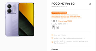 Xiaomi POCO M7 Pro 5G de 8GB/256GB por 153,84€