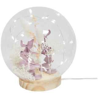Boule en verre LED avec fleurs séchées, très jolie pour décoration à 3,99 €