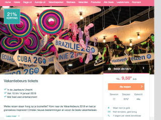 Tickets Vakantiebeurs voor €9,50