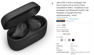 Jabra Elite 3 Active - draadloze koptelefoon voor €39,99 bij Amazon