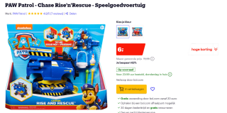 Paw Patrol Rise N Rescue Vehicle Assorti voor €6 bij bol.com
