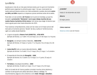 Air France ha lanzado la promoción "Moments" rebaja muchos de sus vuelos desde 472€ i/v