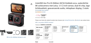Insta360 Ace Pro KI-Edition IAC3A Dubbele accu voor €389 bij Amazon
