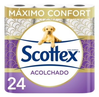 Pack de 2×24 Roll9s Papel Higiénico 3 capas Scottex por 19,49€.