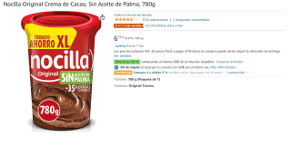 9 Botes de Nocilla Original Crema de Cacao, Sin Aceite de Palma, 780g por 30.37€