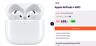 AirPods 4 met Active Noise Cancellation voor €169 bij ibood