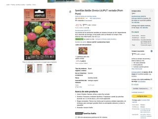 Semillas Batlle Zinnia LILIPUT variada (Pom Pom) a solo 1,88€
