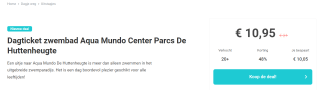 Dagticket zwembad Aqua Mundo Center Parcs De Huttenheugte voor €10,95 via Tripper