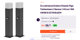 2 stuks LEDVANCE Endura Classic Figo Vierkante tuinpadverlichting voor €39,95 bij Ibood