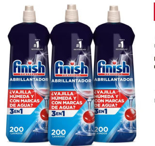 3 botes Finish Powerball Abrillantador Lavavajilla 800ml por 11,86€