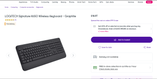 LOGITECH K650 Wireless Keyboard - £14.97