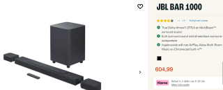 JBL Bar 1000 speaker voor €604,99 bij JBL