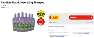 6x 300 ml Andrelon Classic Iedere Dag Shampoo voor €11,40 bij Kruidvat