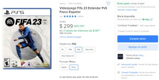FIFA 23 Estándar PS5 Físico por $299 en Mercado Libre