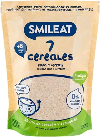 PSmileat Papilla Ecológica 7 Cereales A Partir de los 6 Meses 200g por 1,70€