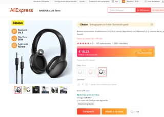 Baseus-auriculares inalámbricos D02 Pro por 18,23€ (nuevos usuarios)
