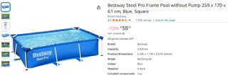 Bestway Steel Pro zwembad (259 x 170 x 61 cm) voor €38,95 bij Amazon