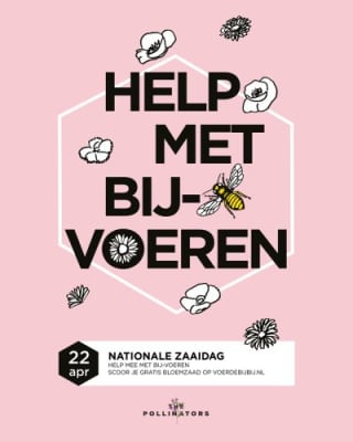 Gratis zakje inheems bloemzaad ophalen bij een voedselbank voor bijen