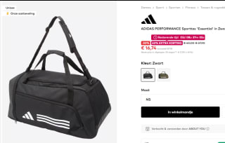 Duffelzak adidas Essentials 3 Stripes voor €16,74 bij About You