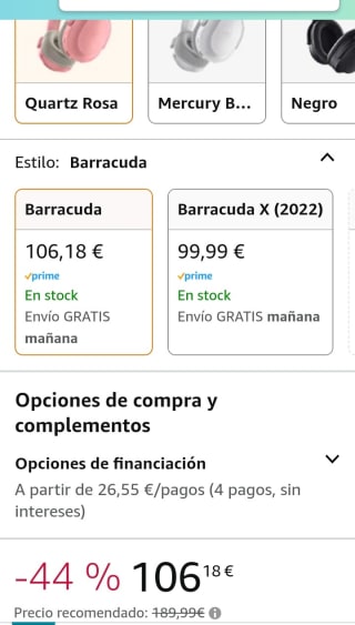 Razer Barracuda , Auriculares Inalámbricos para Móvil y Juegos Multiplataparama por 106,18€.