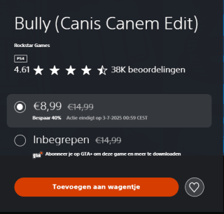 Bully (Canis Canem Edit) voor €8,99 in de Playstation Store