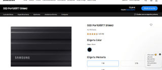 SSD Portátil T7 Shield 1TB negro por 45,99€