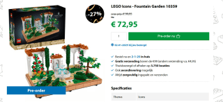 LEGO Icons Tuin met fontein voor €72,95 bij Goodbricks