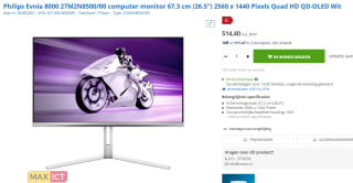 Philips Evnia 8000 27M2N8500 - QHD QD-OLED Gaming Monitor voor €514,40 bij Max ICT