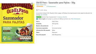 Pack 6 Old El Paso - Sazonador para Fajitas - 30g por 4.6€