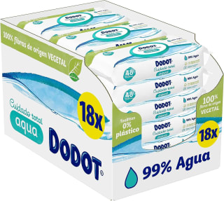 Pack 18 paquetes Dodot Toallitas Pure Aqua por 17,40€
