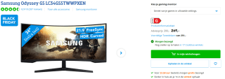 Samsung Odyssey Ultrawide gaming monitor voor €269 bij Coolblue