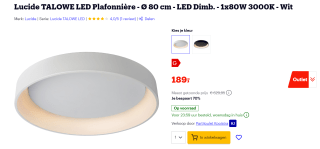 Lucide Talowe Plafondlamp - Ø80cm - LED - 3000K - Wit voor €189 bij Bol.com