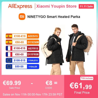 Chaqueta eléctrica Xiaomi, carga por USB por 51,99€