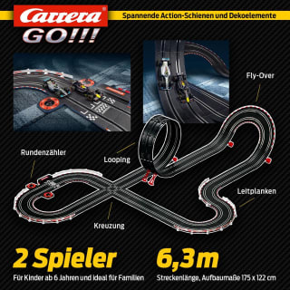 Carrera Go!!! Max Performance, 6.3 M. Max Verstappen en Lewis Hamilton voor €54,99 bij Amazon