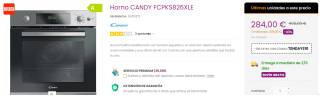 Horno CANDY de 70L modelo FCPKS826XLE por 274€
