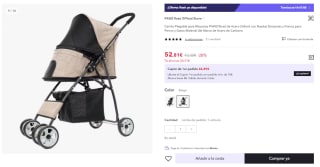 Carrito Plegable para Mascotas PAWZ Road de Acero Oxford con Ruedas Giratorias por 52.81€ (Cuenta Nueva 40.81€)