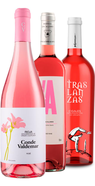 2 botellas de Conde Valdemar Rosé 2023. B. Valdemar. D.O.Ca. Rioja. + 2 botellas de Viña Aljibes Rosado 2023. B. Los Aljibes. V.T. Castilla. + 2 botellas de Traslanzas Rosado 2023. B. Traslanzas. D.O. Cigales. por 33.9€