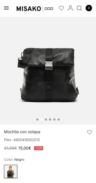 Mochila con solapa por 15€.