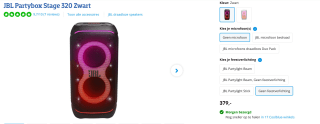 JBL Partybox Stage 320 Zwart voor €379 bij Coolblue